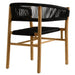 Vienna Outdoor Patio Teak and Rope Curved-Back Dining Armchairs Set of 2 Natural Black