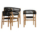 Vienna Outdoor Patio Teak and Rope Curved-Back Dining Armchairs Set of 2 Natural Black
