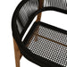 Vienna Outdoor Patio Teak and Rope Curved-Back Dining Armchairs Set of 2 Natural Black