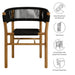 Vienna Outdoor Patio Teak and Rope Curved-Back Dining Armchairs Set of 2 Natural Black