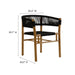 Vienna Outdoor Patio Teak and Rope Curved-Back Dining Armchairs Set of 2 Natural Black