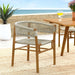Vienna Outdoor Patio Teak and Rope Curved-Back Dining Armchairs Set of 2 Natural Natural