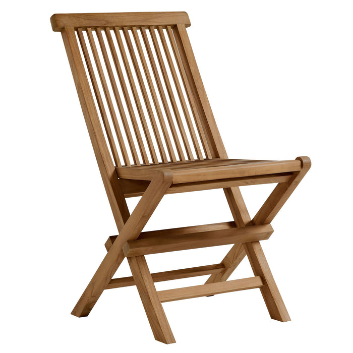 Vienna Outdoor Patio Teak Wood Folding Dining Chairs Set of 4 Natural