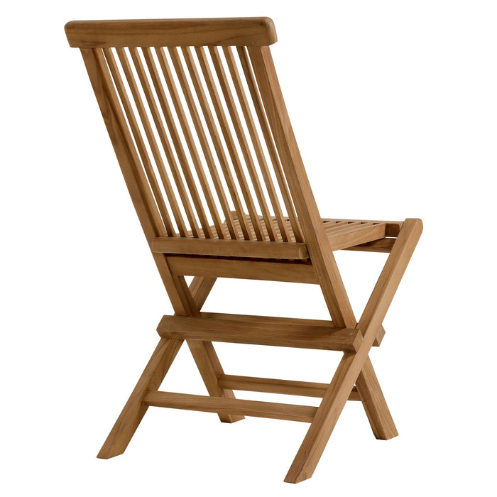 Vienna Outdoor Patio Teak Wood Folding Dining Chairs Set of 4 Natural