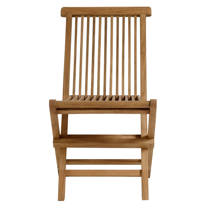 Vienna Outdoor Patio Teak Wood Folding Dining Chairs Set of 4 Natural