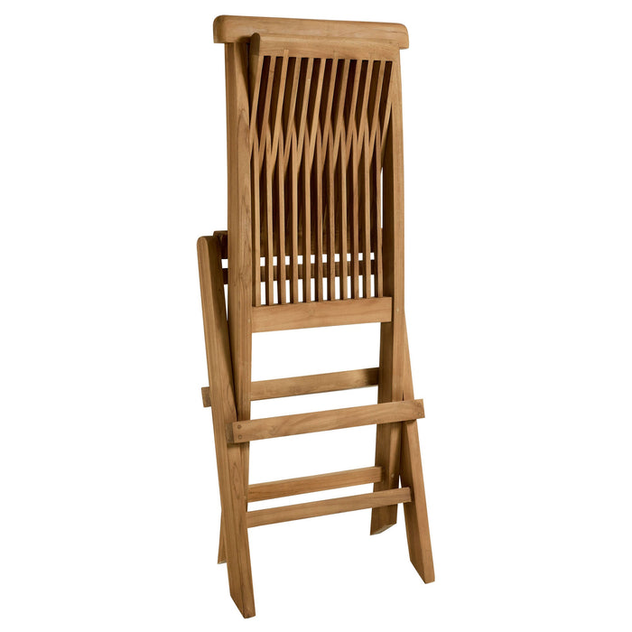 Vienna Outdoor Patio Teak Wood Folding Dining Chairs Set of 4 Natural