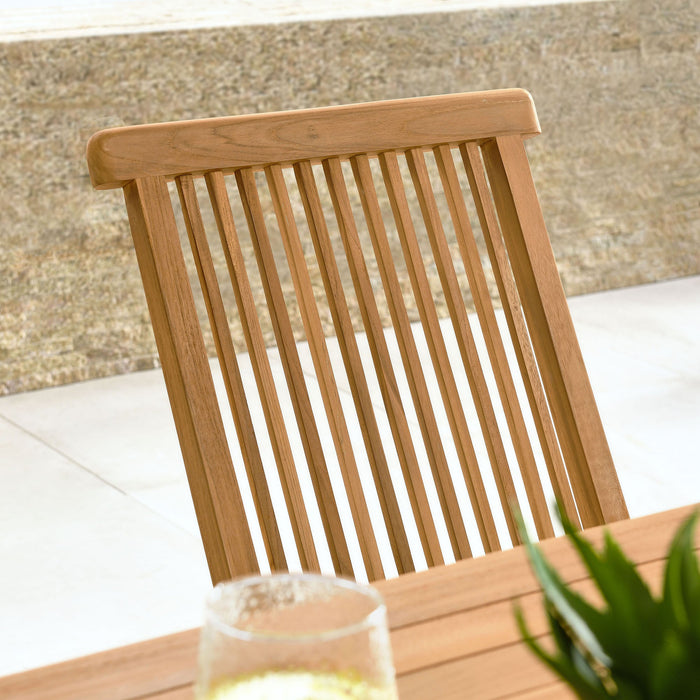 Vienna Outdoor Patio Teak Wood Folding Dining Chairs Set of 4 Natural