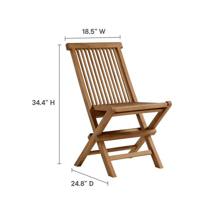 Vienna Outdoor Patio Teak Wood Folding Dining Chairs Set of 4 Natural
