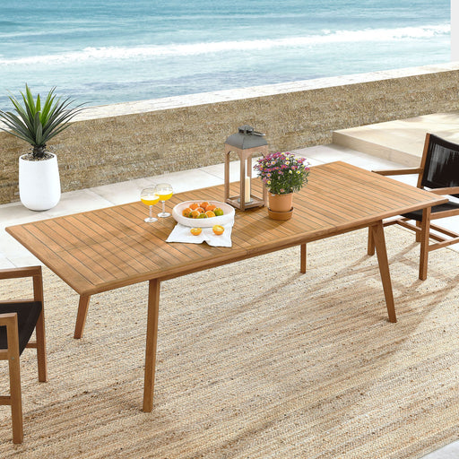 Vienna Outdoor Patio Teak Wood Extendable Dining Table Natural