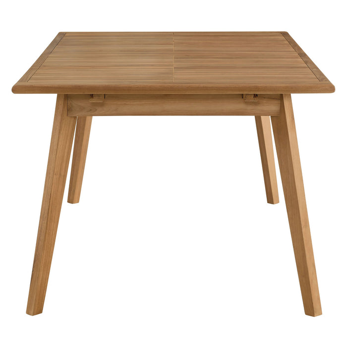 Vienna Outdoor Patio Teak Wood Extendable Dining Table Natural