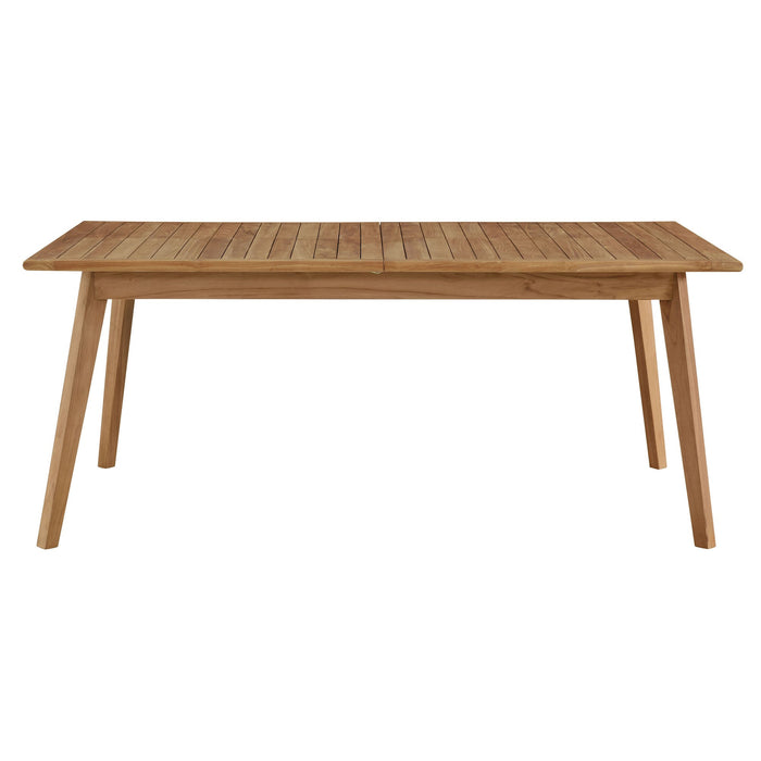 Vienna Outdoor Patio Teak Wood Extendable Dining Table Natural