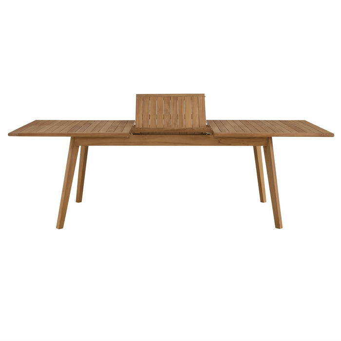 Vienna Outdoor Patio Teak Wood Extendable Dining Table Natural