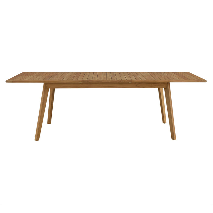 Vienna Outdoor Patio Teak Wood Extendable Dining Table Natural