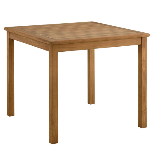 Vienna 34" Square Outdoor Patio Teak Wood Dining Table Natural