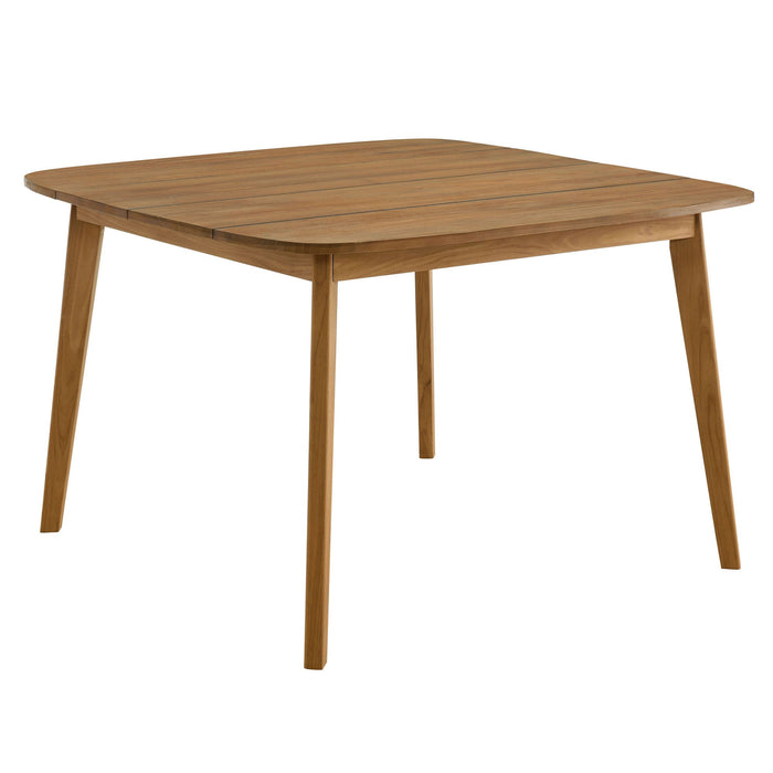 Vienna 46" Square Outdoor Patio Teak Wood Dining Table Natural