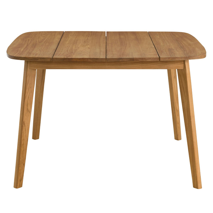 Vienna 46" Square Outdoor Patio Teak Wood Dining Table Natural