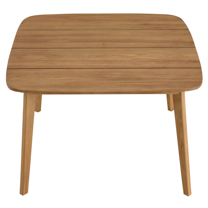 Vienna 46" Square Outdoor Patio Teak Wood Dining Table Natural
