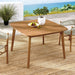 Vienna 46" Square Outdoor Patio Teak Wood Dining Table Natural