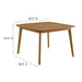 Vienna 46" Square Outdoor Patio Teak Wood Dining Table Natural