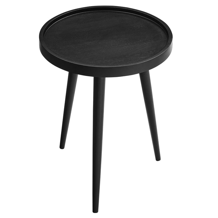 Modway Chiro Round Wood Side Table Living Room Furniture - Lifestyle View