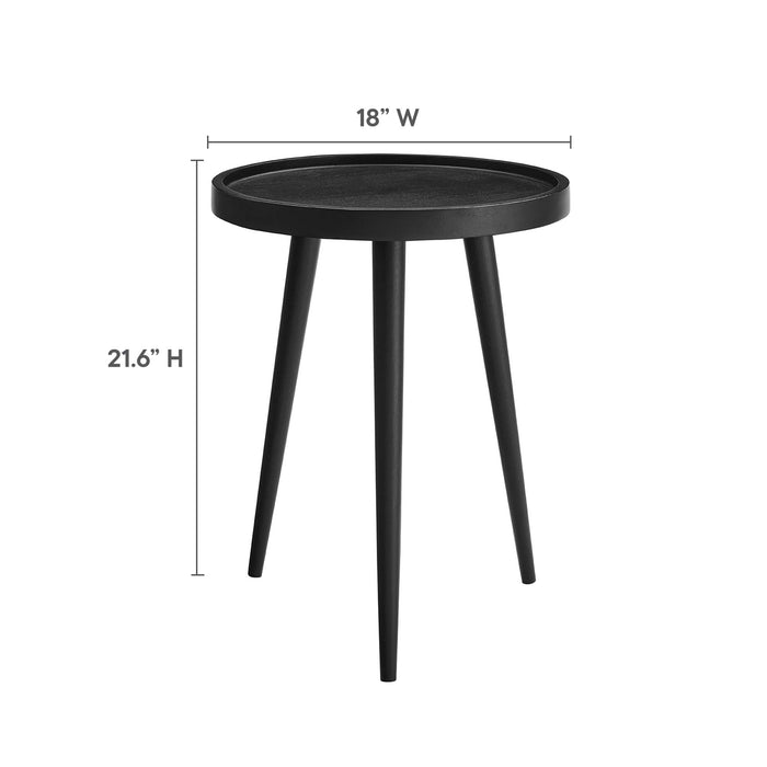 Modway Chiro Round Wood Side Table Living Room Furniture in Black - Detail View