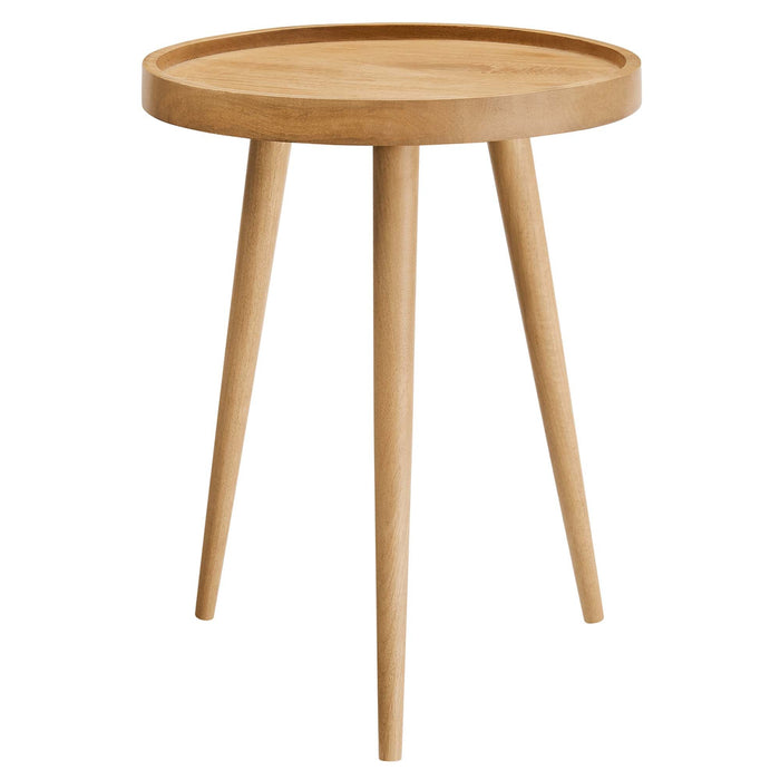 Modway Chiro Round Wood Side Table Living Room Furniture in Black