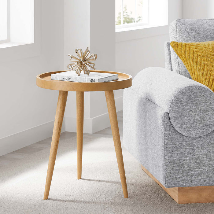 Modway Chiro Round Wood Side Table Living Room Furniture - Installation View