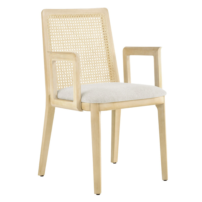 Monarch Beech Wood and Rattan Dining Armchair