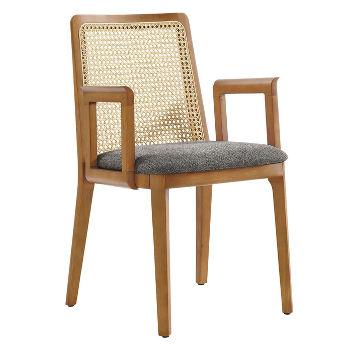 Monarch Beech Wood and Rattan Dining Armchair