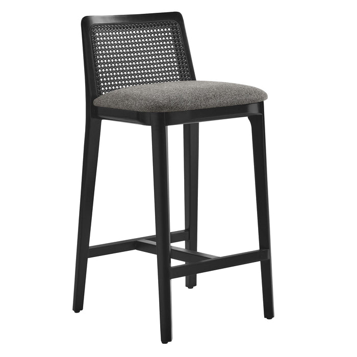 Monarch Beech Wood and Rattan Counter Stool