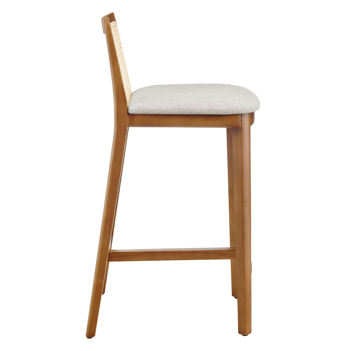 Monarch Beech Wood and Rattan Counter Stool