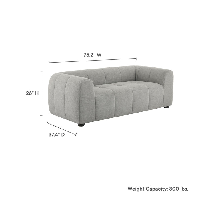Liana Upholstered Fabric Loveseat - interior view