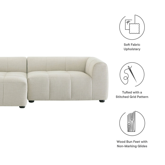 Liana  Left-Facing Upholstered Fabric Modular Sofa with Chaise - detail close-up