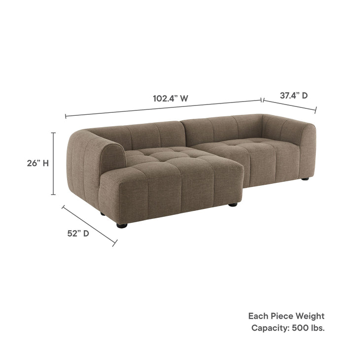Liana  Left-Facing Upholstered Fabric Modular Sofa with Chaise - view 12
