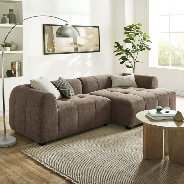 Liana  Right-Facing Upholstered Fabric Modular Sofa with Chaise - view 9
