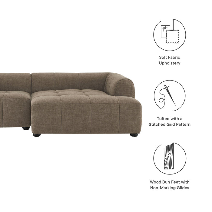 Liana  Right-Facing Upholstered Fabric Modular Sofa with Chaise - view 11