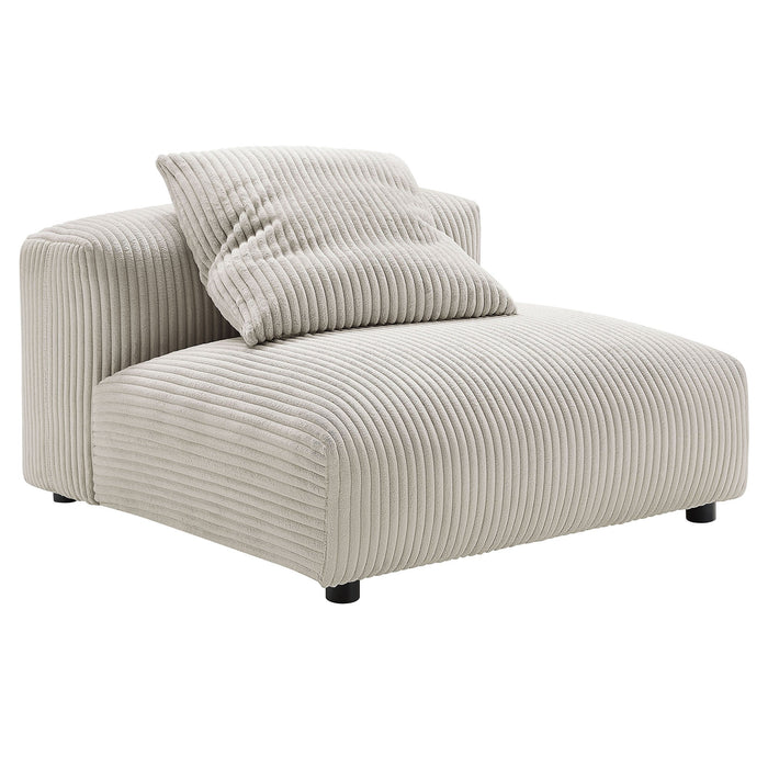 Modway Solace Modular Corduroy Upholstered Armless Chair and Ottoman Set Living Room Furniture - Close-Up