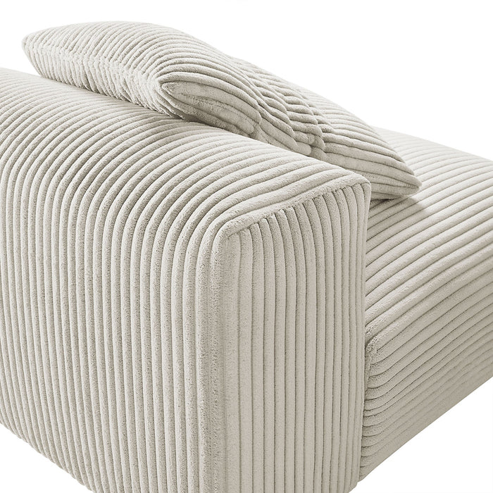 Solace  Modular Corduroy Upholstered Armless Chair - view 9