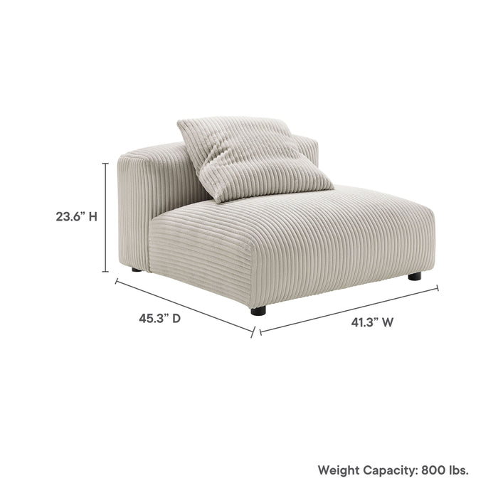 Solace  Modular Corduroy Upholstered Armless Chair - in lifestyle setting