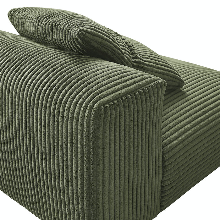 Solace  Modular Corduroy Upholstered Armless Chair - view 18