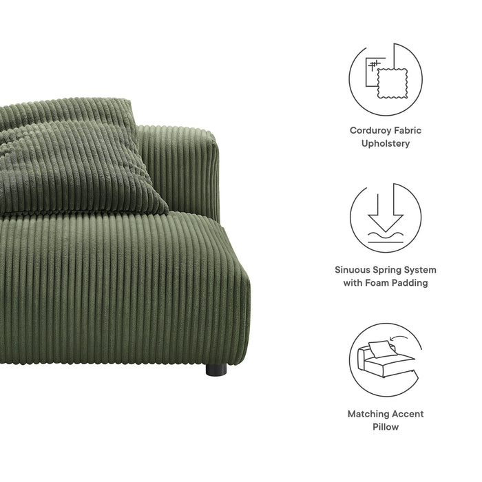 Solace  Modular Corduroy Upholstered Armless Chair - view 12