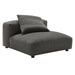 Modway Solace Modular Upholstered Fabric Armless Chair and Ottoman Set Living Room Furniture - Close-Up
