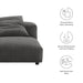 Solace  Modular Upholstered Fabric Armless Chair - detail close-up