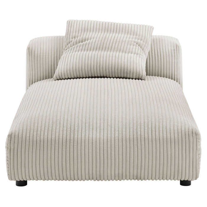 Modway Solace Modular Corduroy Upholstered Armless Chaise Lounge Living Room Furniture - Installation View