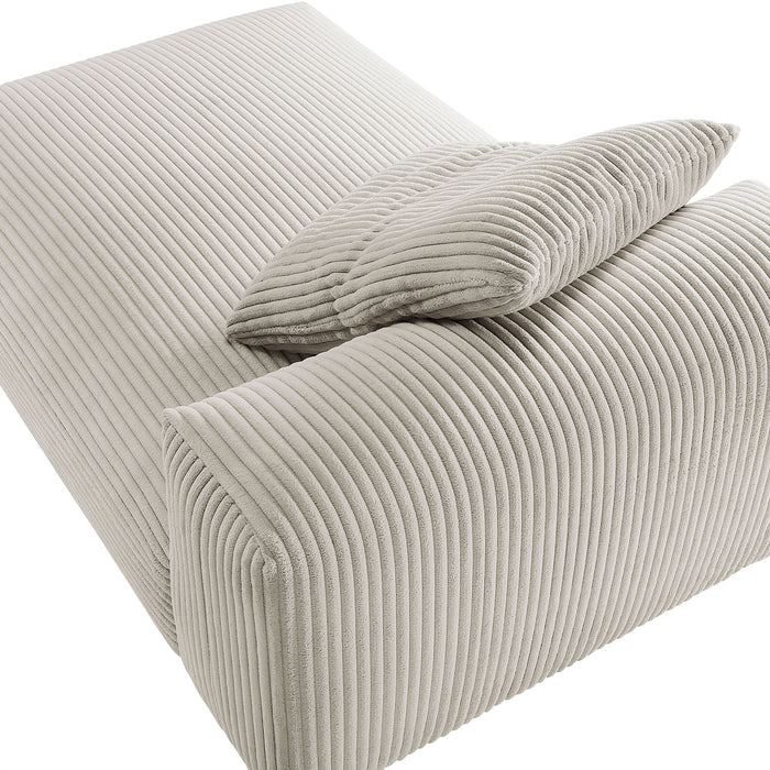 Modway Solace Modular Corduroy Upholstered Armless Chaise Lounge Living Room Furniture - Features