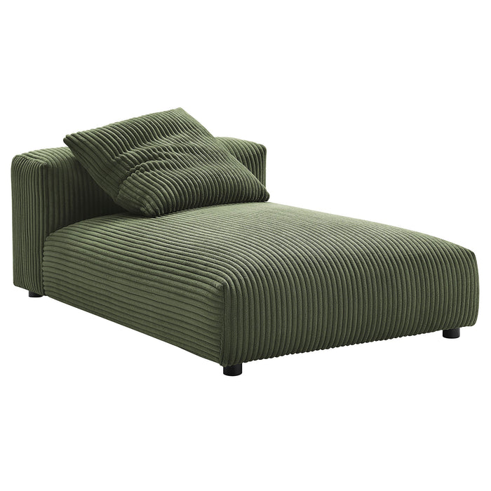 Modway Solace Modular Corduroy Upholstered Armless Chaise Lounge Living Room Furniture - View 17