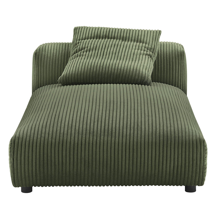 Modway Solace Modular Corduroy Upholstered Armless Chaise Lounge Living Room Furniture - View 16