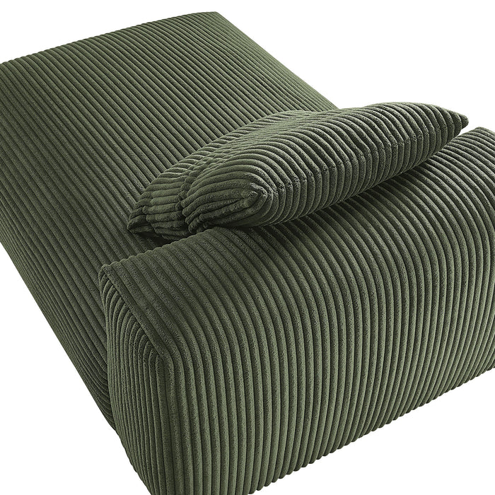 Modway Solace Modular Corduroy Upholstered Armless Chaise Lounge Living Room Furniture - View 15