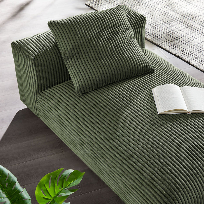 Modway Solace Modular Corduroy Upholstered Armless Chaise Lounge Living Room Furniture - View 12