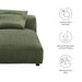 Modway Solace Modular Corduroy Upholstered Armless Chaise Lounge Living Room Furniture - View 10